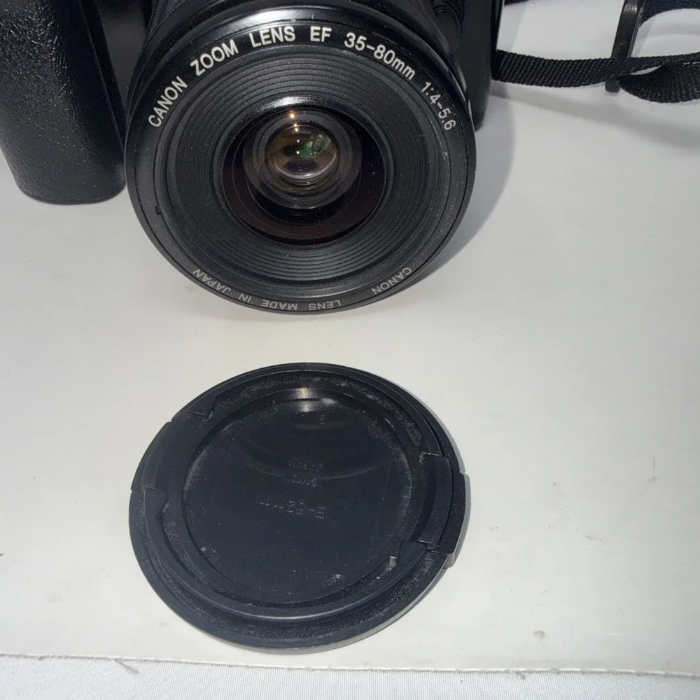 Canon EOS Rebel 35mm Film SLR Camera 35-80mm Zoom Lens Works Needs Battery
